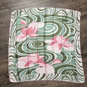 Pink and Green Floral Swirl Scarf